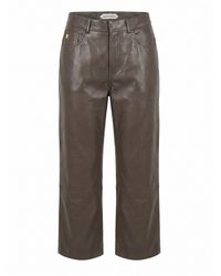 Alberta Ferretti - Leather Cropped Pants - Lyst