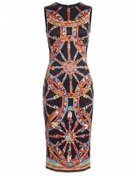 Dolce & Gabbana - Dolce & Gabbana Carretto-Print Satin Dress - Lyst