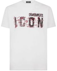 DSquared² - `Icon Scribble Cool Fit` Crew-Neck T-Shirt - Lyst
