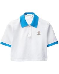 Versace - Polo Piquet With Logo And Medusa Embroidery - Lyst