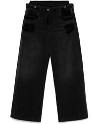 The Attico - Layered Wide Leg Jeans - Lyst
