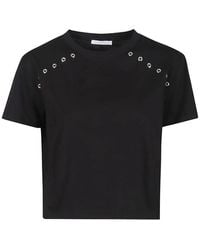 Patrizia Pepe - Eyelet-Embellishment T-Shirt - Lyst