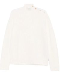 Prada - Buttoned High-Neck Sweater - Lyst