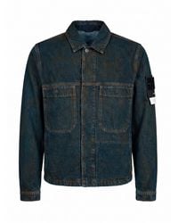 Stone Island - Denim Cotton Jacket - Lyst
