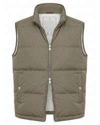 Brunello Cucinelli - Lightweight Techno Down Vest With Packable Hood - Lyst