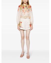 Zimmermann - Shorts Alight in lino con stampa floreale - Lyst