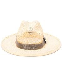 Brunello Cucinelli - Straw Hat With `Precious` Band - Lyst