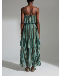 Pinko - Ruffled Striped Dress - Lyst