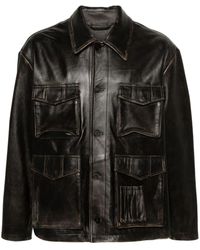 Golden Goose - Cut-out Detail Leather Jacket - Lyst