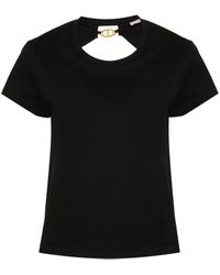 Twin Set - Cut-Out Back T-Shirt With Logo - Lyst