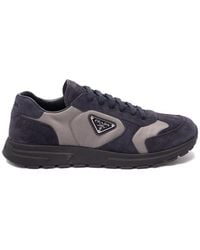 Prada - Suede And Re-Nylon Sneakers - Lyst