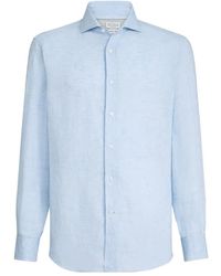 Brunello Cucinelli - Easy Fit Linen Shirt With French Collar - Lyst