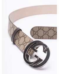 Gucci - `Gg Supreme` Belt With `G` Buckle - Lyst