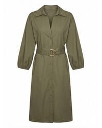 Twinset - Midi Chemisier Dress With Belt - Lyst