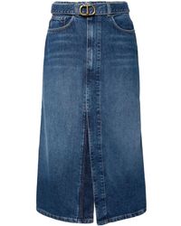 Twin Set - Denim Skirt With Belt - Lyst