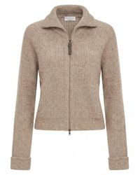 Brunello Cucinelli - Rubbed Cardigan With Monili - Lyst