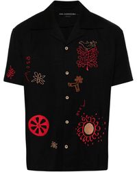 ANDERSSON BELL - `April` Embroidery Open Collar Short Sleeve Shirt - Lyst