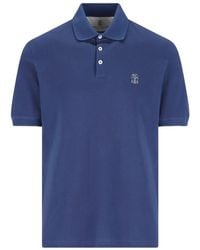 Brunello Cucinelli - Logo Cotton Polo Shirt - Lyst