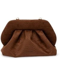 THEMOIRÈ - Bios Medium Suede Croco Effect Clutch - Lyst