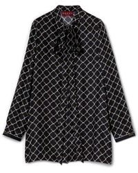 Gucci - Horsebit Print Silk Twill Dress - Lyst