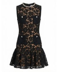 Self-Portrait - Lace Crystal Mini Dress - Lyst