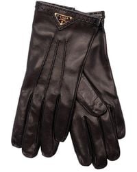 Prada - Leather Gloves - Lyst