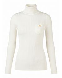Elisabetta Franchi - Turtleneck Knit Top With Long Sleeves - Lyst