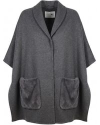 Manzoni 24 - Cashmere Cape With Mink Details - Lyst