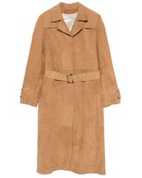 Golden Goose - "Journey W's Peggy" Trench Coat With Belt Light Suede - Lyst