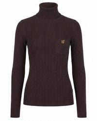 Elisabetta Franchi - Turtleneck Knit Top With Long Sleeves - Lyst