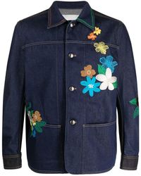 ANDERSSON BELL Khaki Flower Embroidery Chorse Jacket in Green for