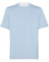 Brunello Cucinelli - Faux Layering Cotton T-Shirt - Lyst