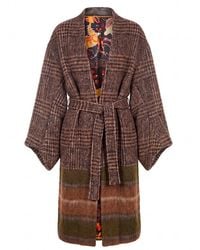 Hui Milano - Wool Blend Patchwork Long Cardigan - Lyst