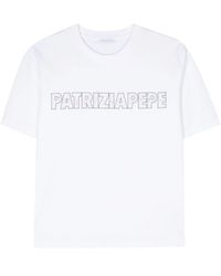 Patrizia Pepe - Strass Logo T-Shirt - Lyst