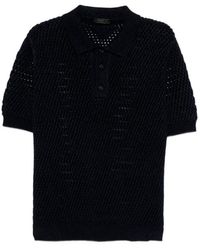 Prada - Cotton Linen Polo Neck - Lyst