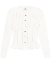 Elisabetta Franchi - Ribbed Buttoned Cardigan - Lyst
