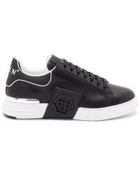 Philipp Plein - Low-Top 'Hexagon' Nappa Leather Sneakers - Lyst
