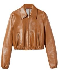 Gucci - Leather Bomber Jacket - Lyst