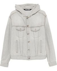 Palm Angels - 'Curved Logo' Denim Jacket - Lyst