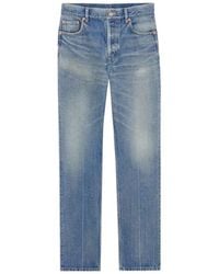 Saint Laurent - Mid Rise Straight Jeans - Lyst