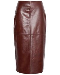 Sportmax - 'Lappole' Leather Skirt - Lyst