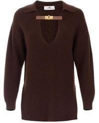 Elisabetta Franchi - Polo Neck Sweater - Lyst
