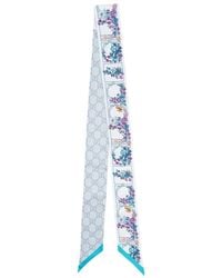 Gucci - Printed Gg Silk Twill Jaquard Ribbon - Lyst