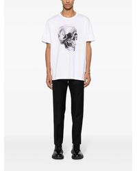 Alexander McQueen - T-shirt in jersey di cotone con logo - Lyst