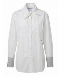 Prada - Shirt With Striped Cuff Detail - Lyst