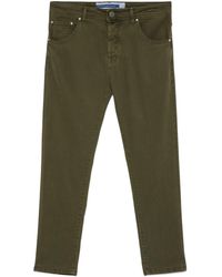 Jacob Cohen - Cropped Slim-Fit Olive Denim Jeans - Lyst