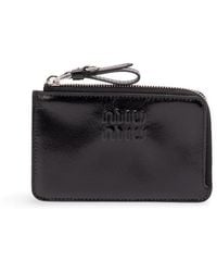 Miu Miu - Leather Pouch Card Holder - Lyst