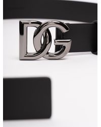Dolce & Gabbana - Cintura In Pelle Con Fibbia Con Logo 'Dg' Incrociato - Lyst