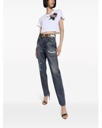 Dolce & Gabbana - Jeans in denim con rotture - Lyst