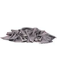 Brunello Cucinelli - Wool And Cashmere Diagonal Twill Scarf - Lyst